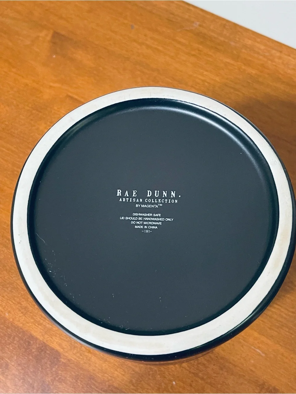Rae Dunn Artisan Collection By Magenta Black STORE Ceramic Canister Sealing Lid